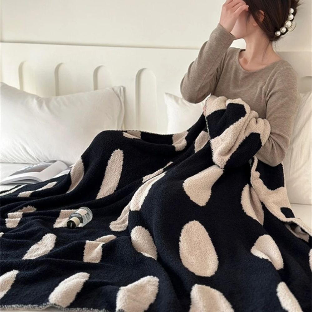 Modern Polka Dot Fleece Blanket — main product photo