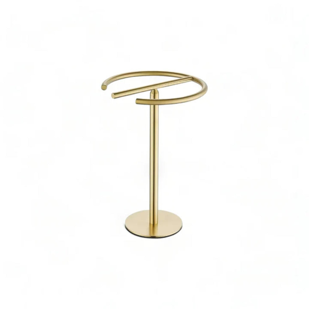 Modern Round Free-Standing Hand Towel Holder Rack — alternate angle view