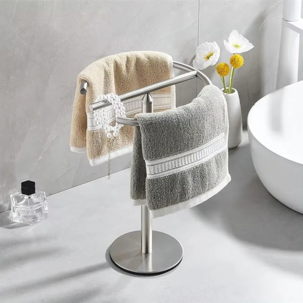 Modern Round Free-Standing Hand Towel Holder Rack — product detail view