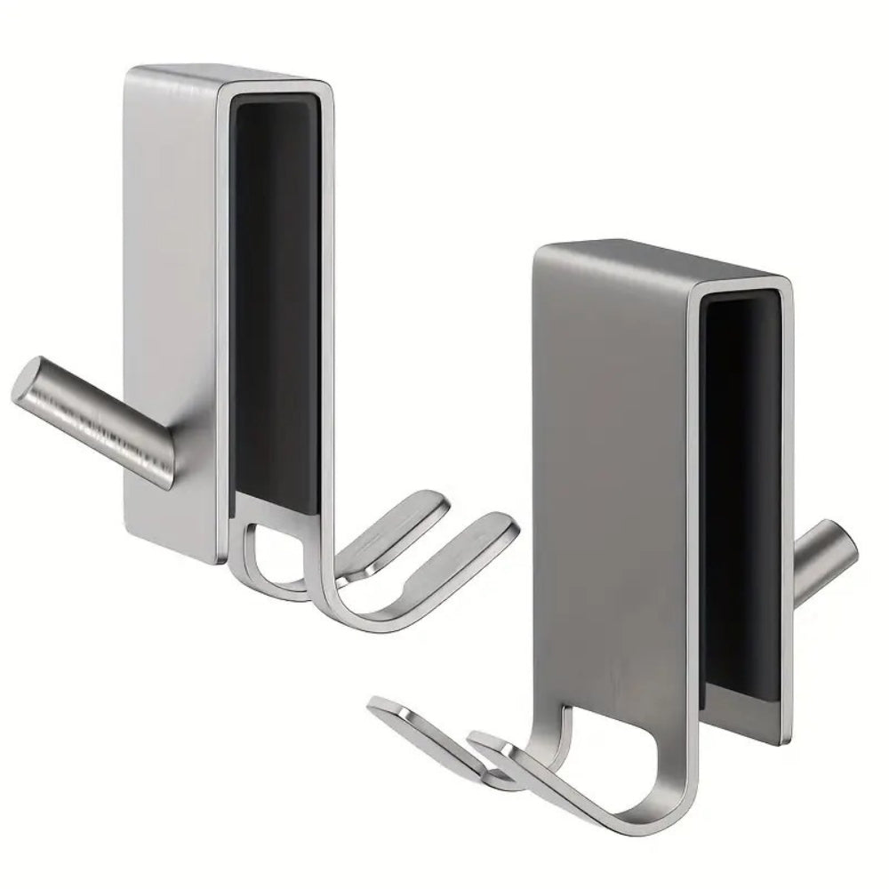 On Glass Stainless Shower Door Hooks — additional view
