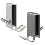 On Glass Stainless Shower Door Hooks — additional view