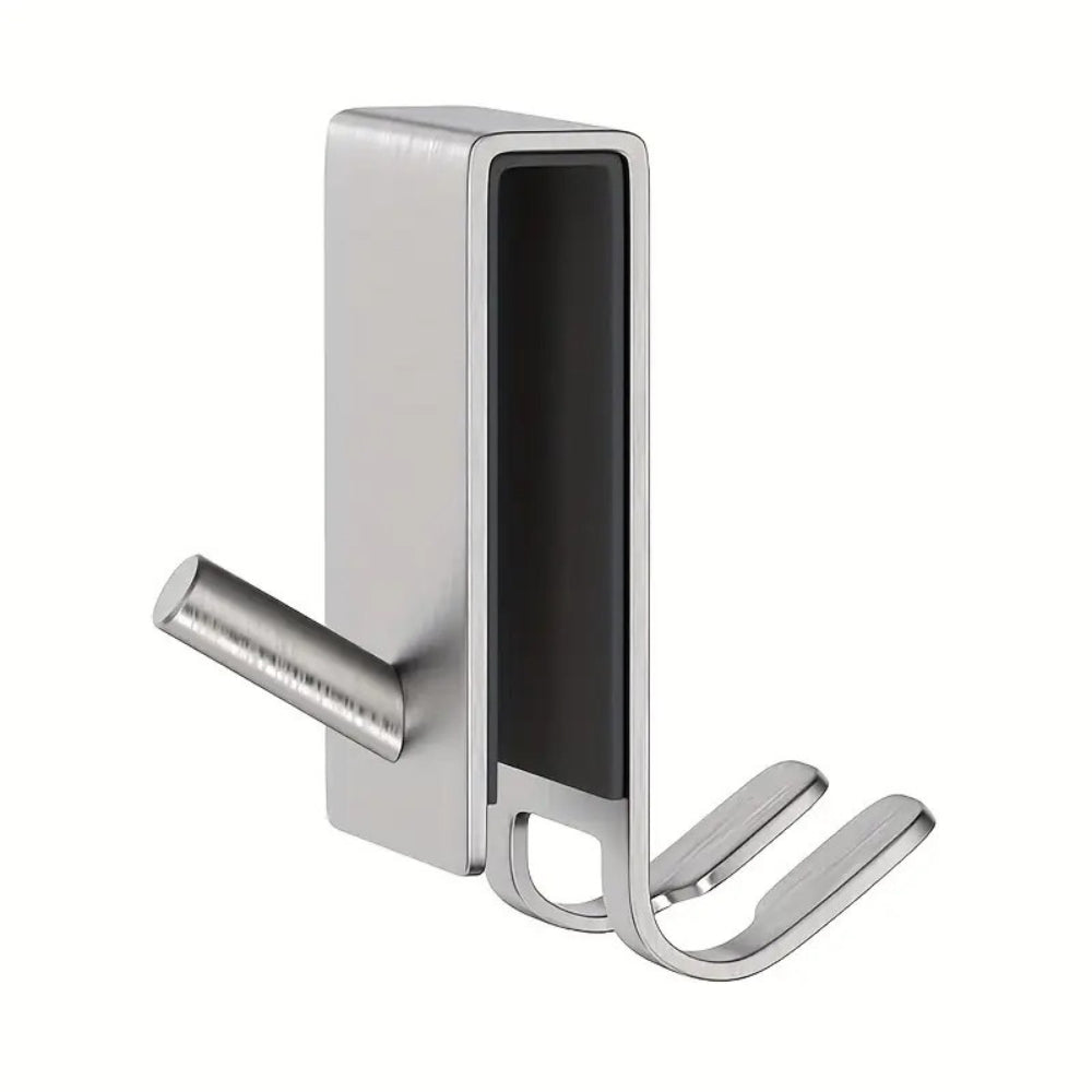 On Glass Stainless Shower Door Hooks — size and scale reference