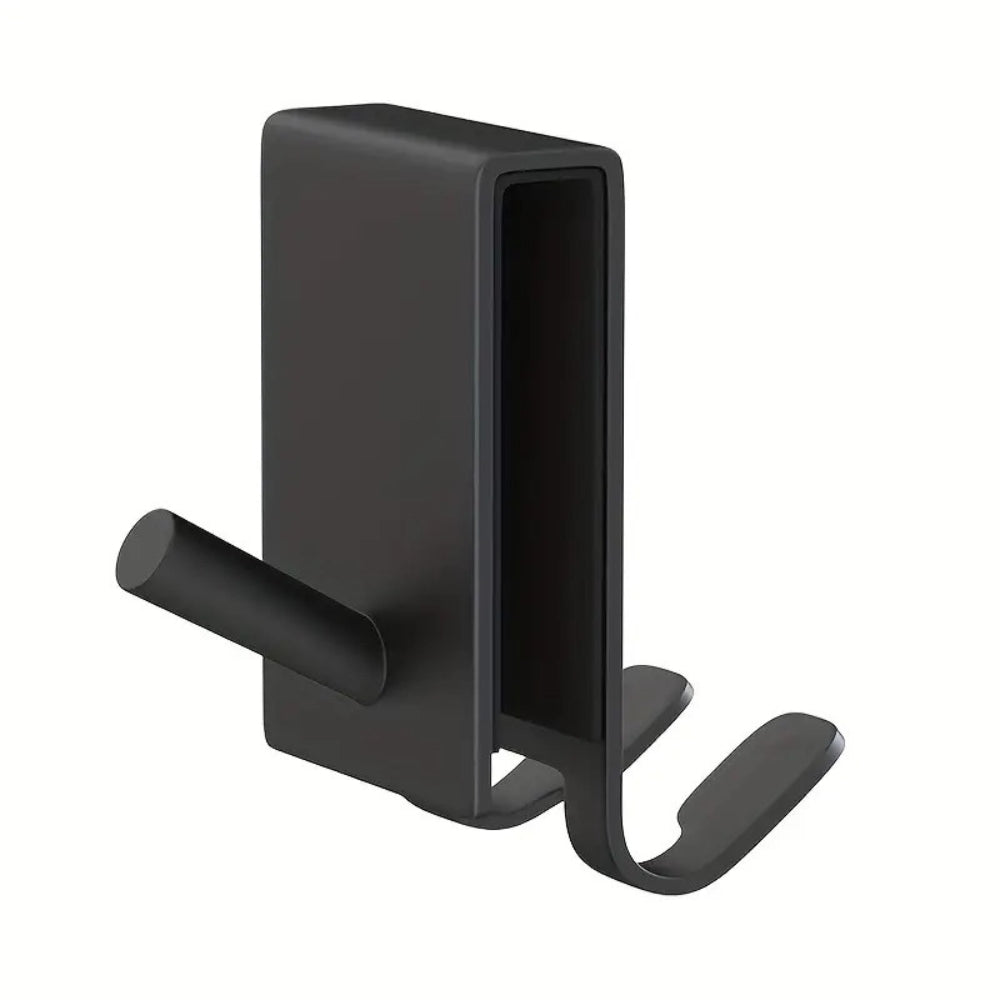 On Glass Stainless Shower Door Hooks — alternate angle view