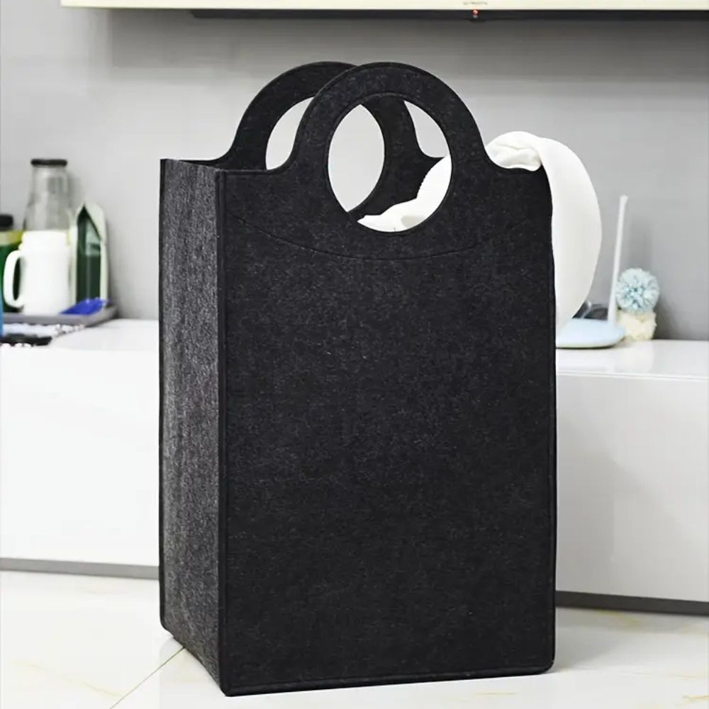 Oxford Fold Felt Laundry Basket — main product photo
