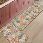 Moroccan Inspired Floral Kitchen Mat — product in use