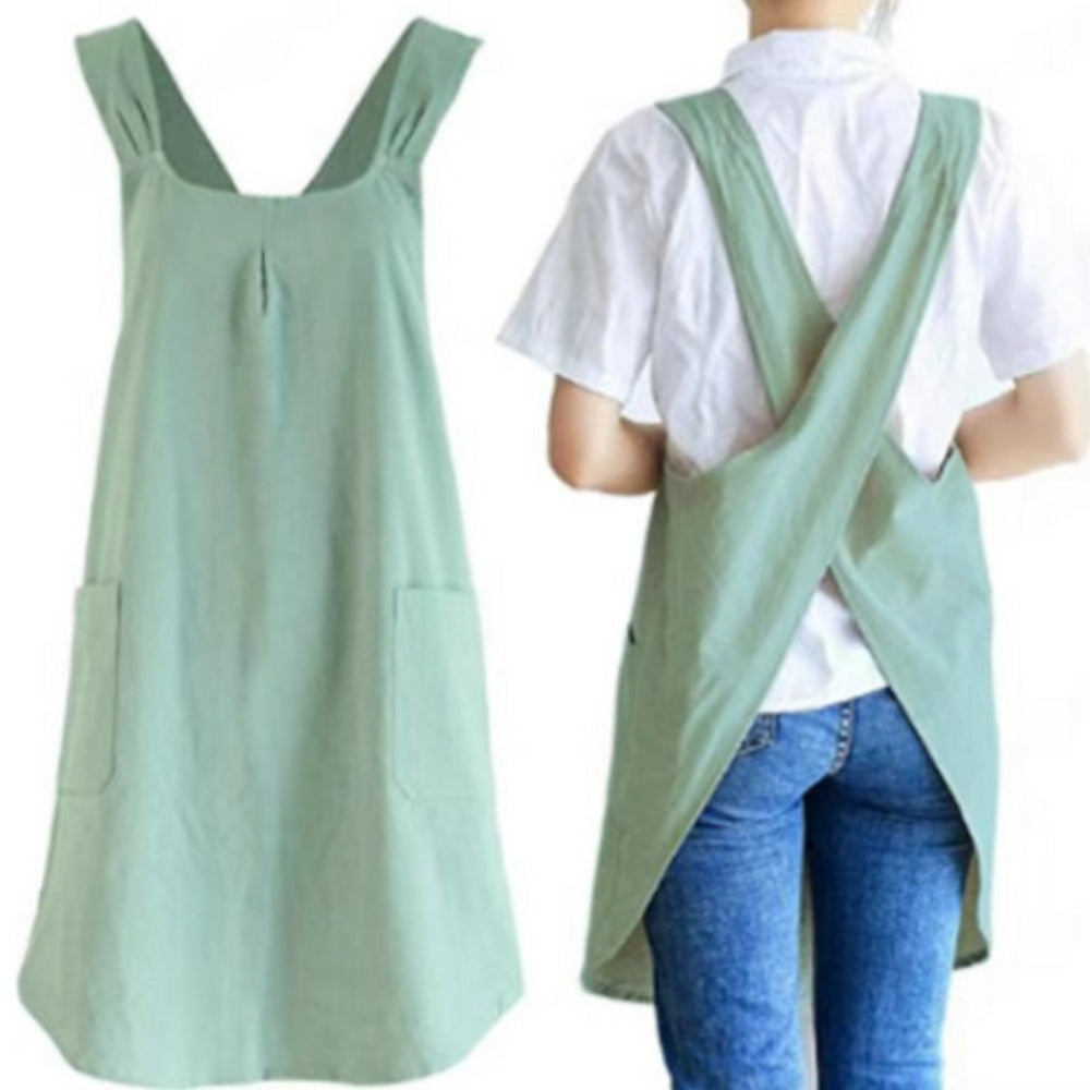 Nari Korean-Inspired Cross-Back Apron — lifestyle shot
