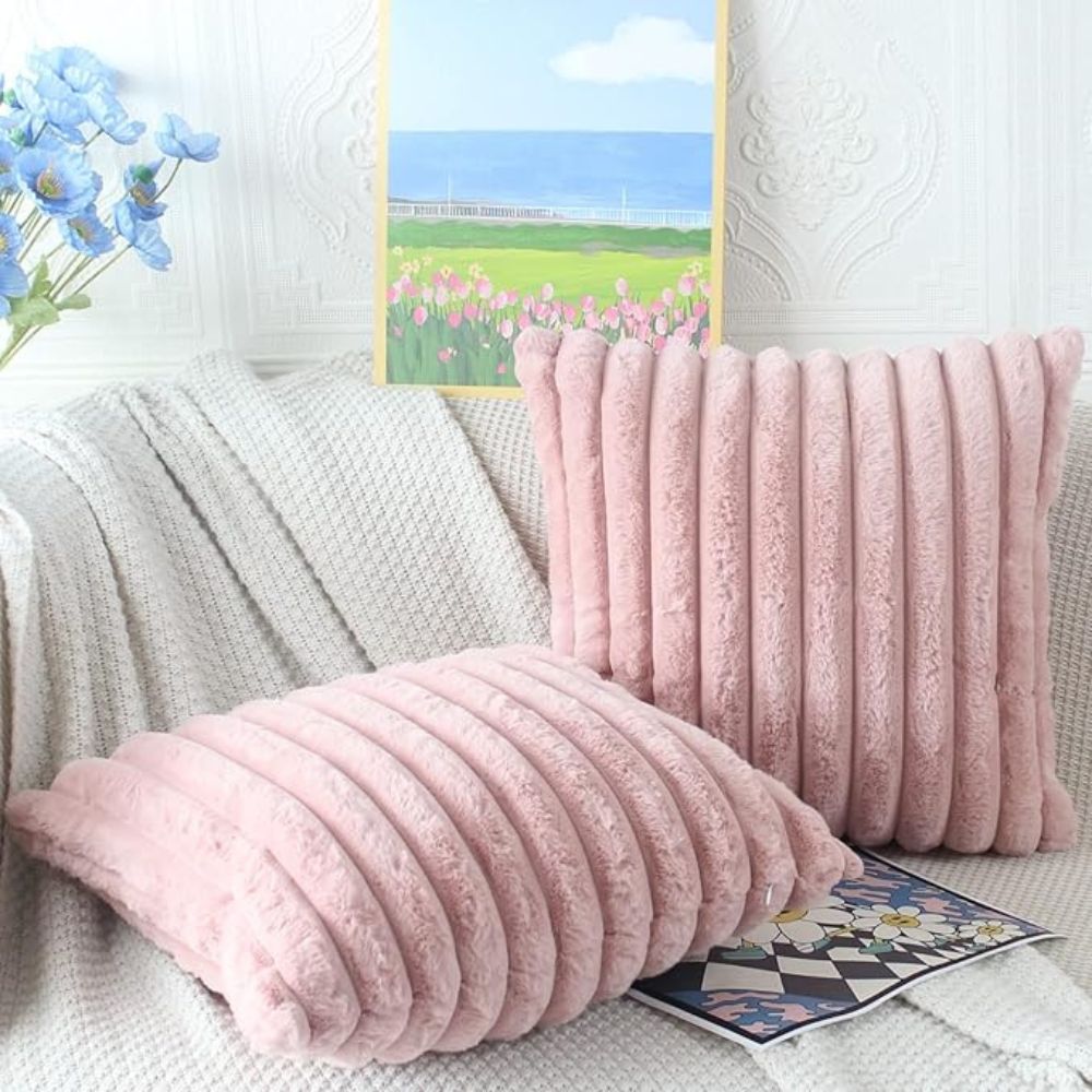 Nouvia Faux Fur Plush Cushion Cover — additional view