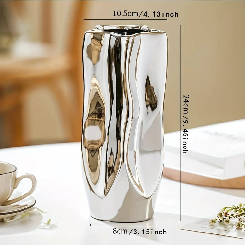 Nova Minimalist Ceramic Flower Vase — material texture close-up
