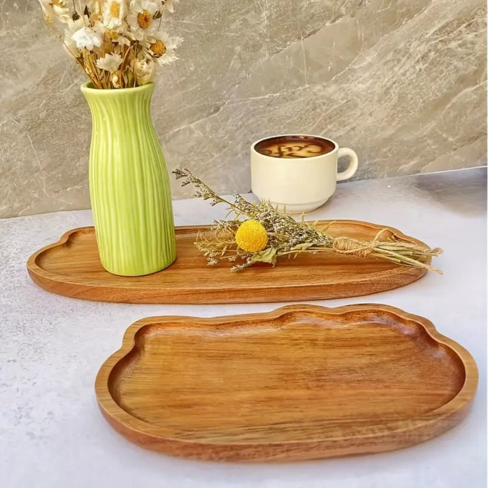 Oren Classic Wooden Serving Tray — alternate angle view