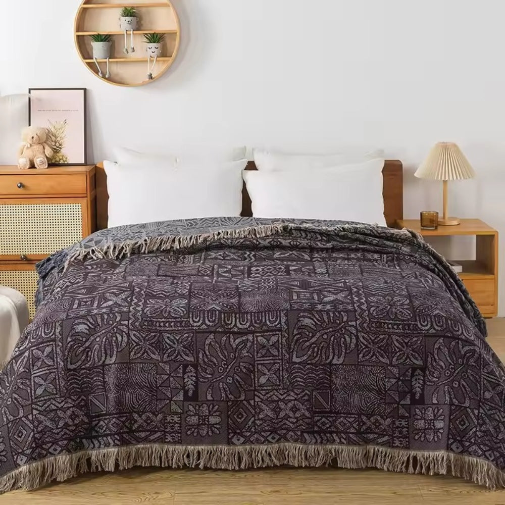 Ornate Blossom Cotton Blanket — alternate angle view