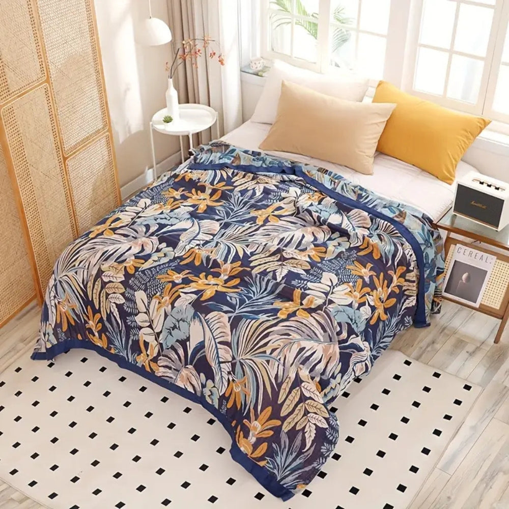 Palmera Tropical Jacquard Blanket Throw — main product photo