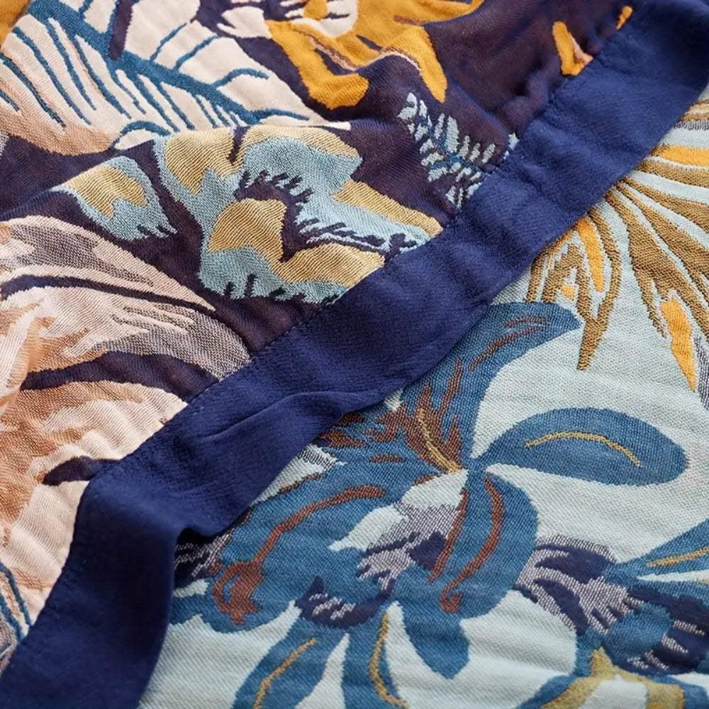 Palmera Tropical Jacquard Blanket Throw — product detail view