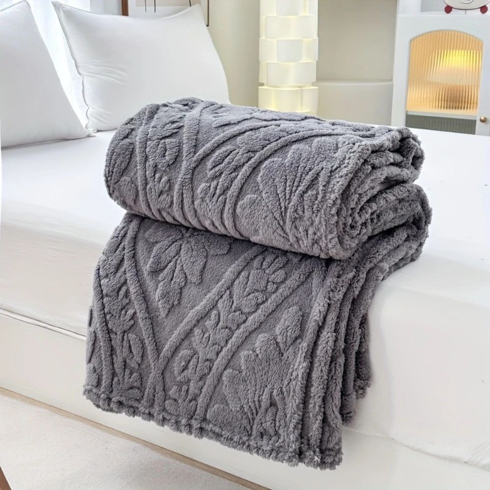 Paris Weave Jacquard Fleece Blanket — size and scale reference