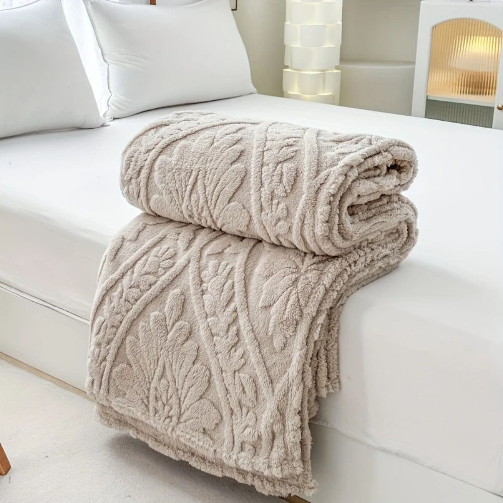 Paris Weave Jacquard Fleece Blanket — material texture close-up