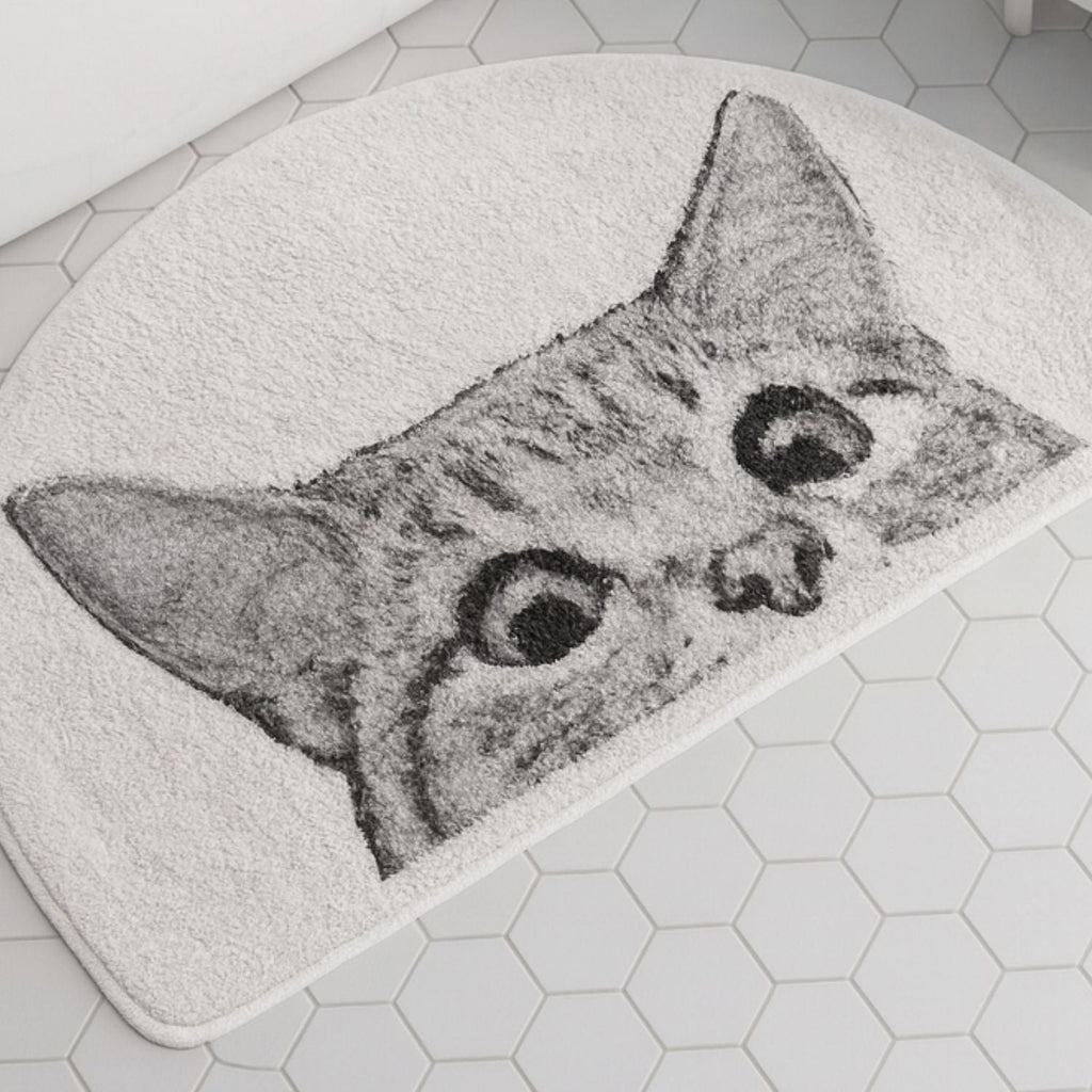 Peeping Kitty Bath Mat — product detail view