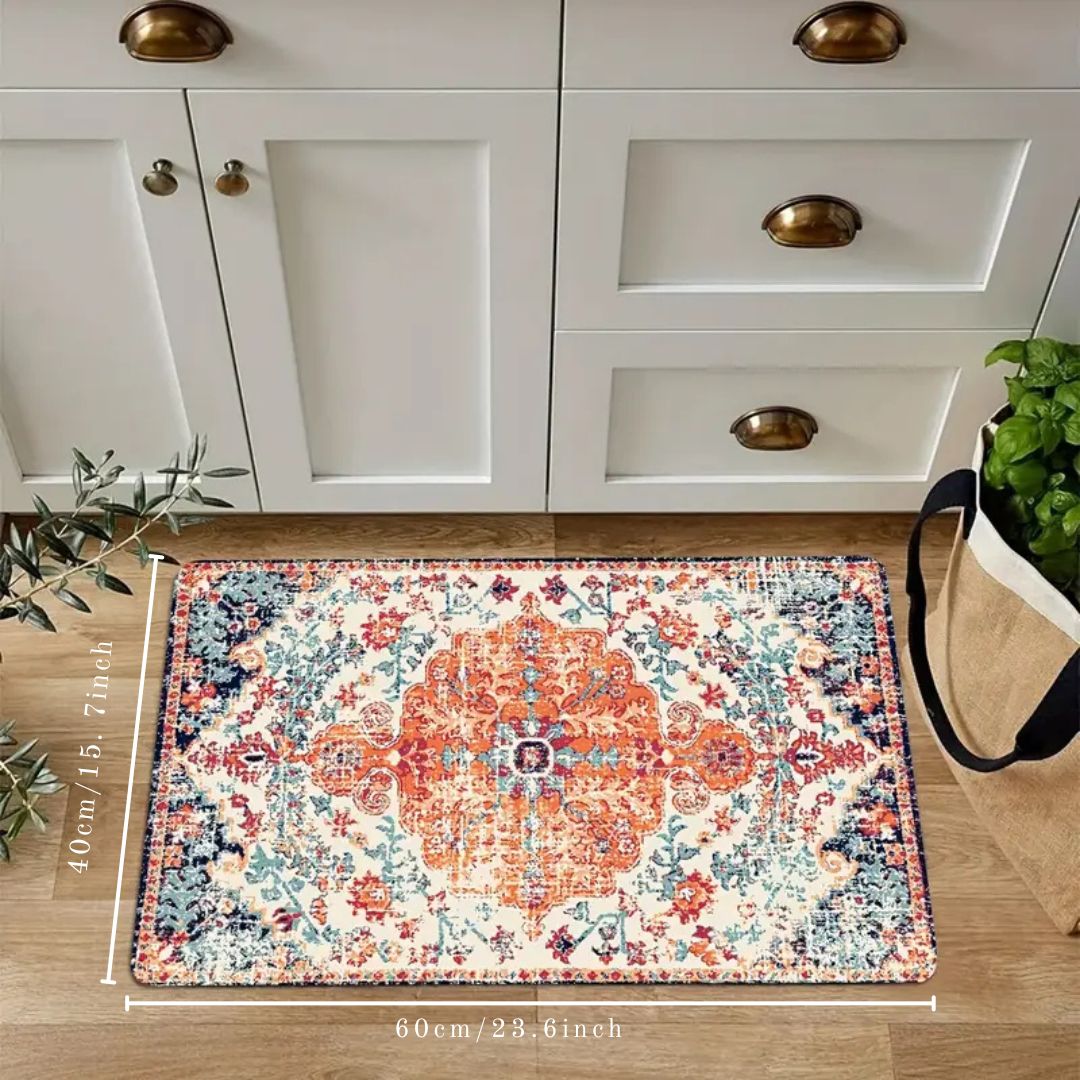 Vintage Bloom Comfort Anti-Fatigue Kitchen Mat — product in use