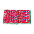 Graceful Red Floral Linen Cabinet Window Curtain — alternate angle view