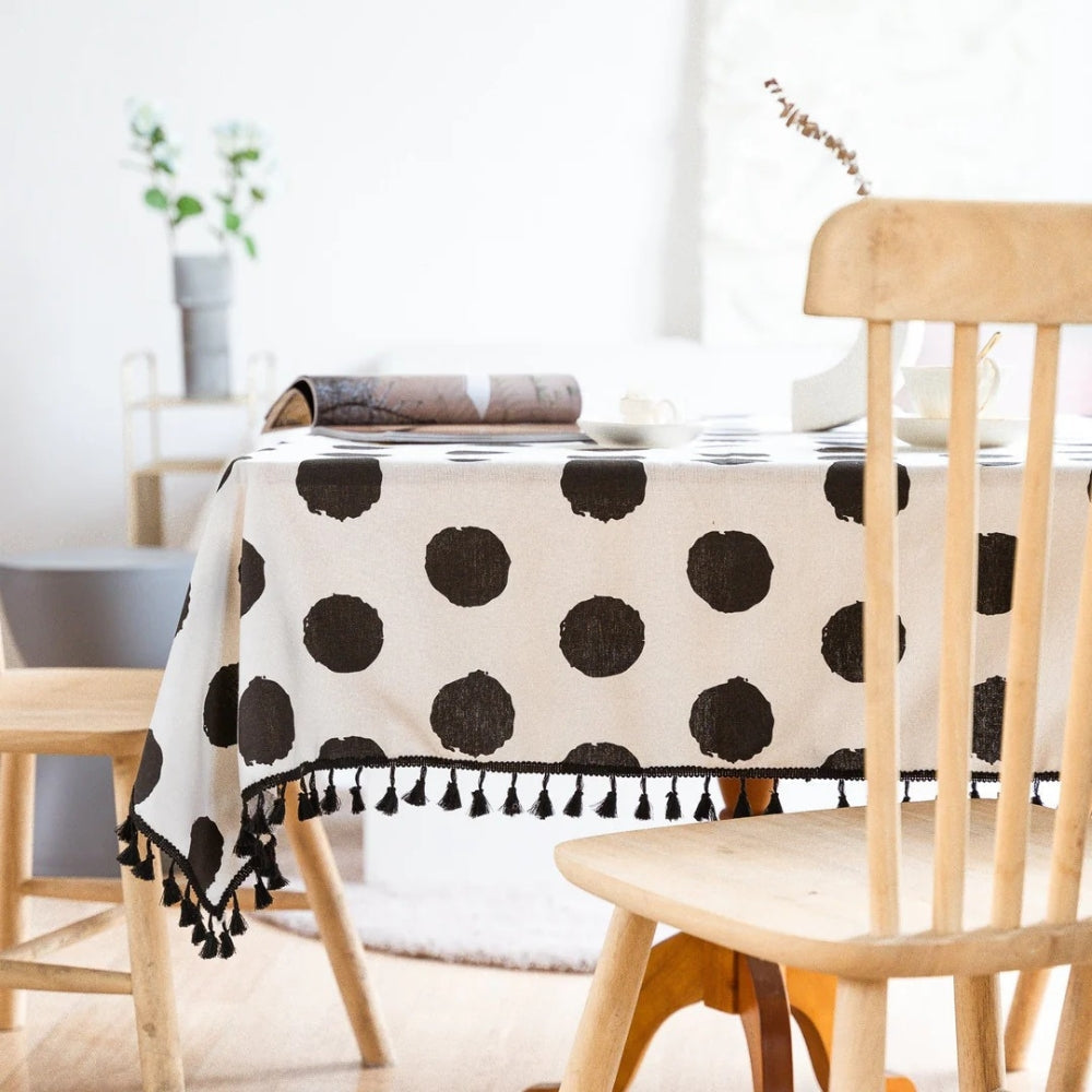 Polka Charm Tassel Table Cloth — main product photo