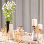 Pyramid Gold Marble Candle Holder — product in use