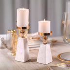 Pyramid Gold Marble Candle Holder — main product photo
