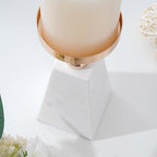 Pyramid Gold Marble Candle Holder — product feature detail