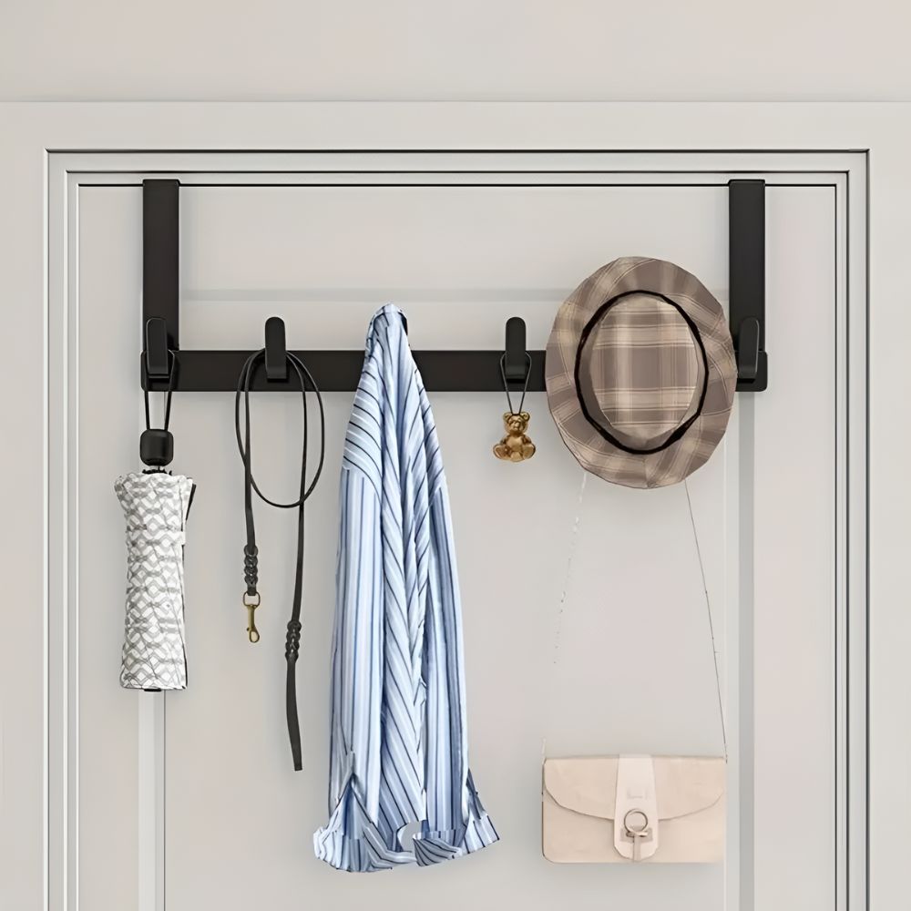 Quick Hang 5-Hook Door Rack — product in use