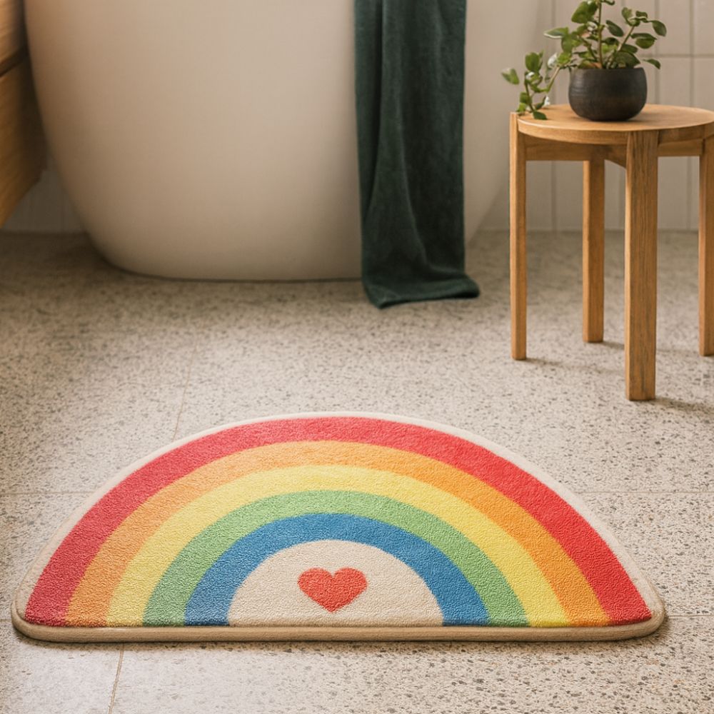 Rainbow Glow Half-Moon Bath Mat — main product photo