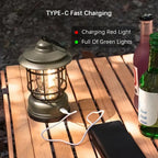 Retro Glow Camping Lantern Lamp — size and scale reference