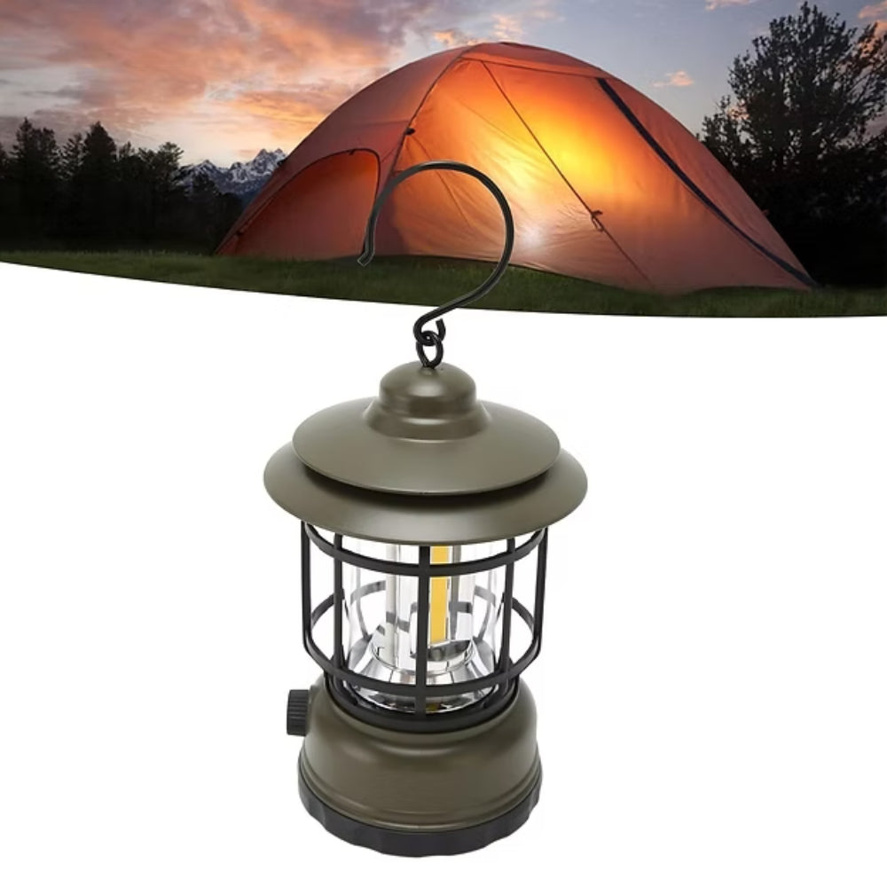 Retro Glow Camping Lantern Lamp — lifestyle shot