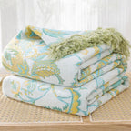 Reverie Floral Tassel Cotton Blanket — product detail view