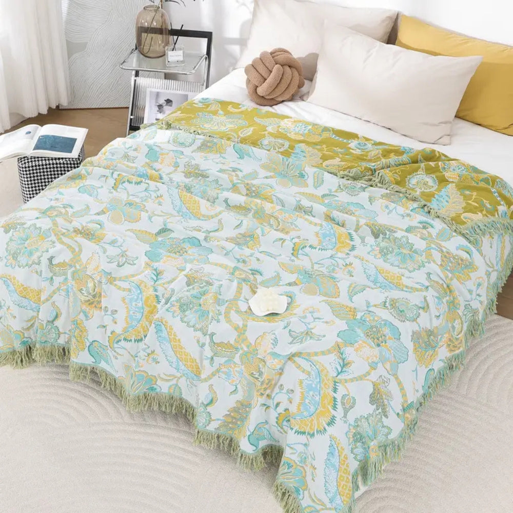 Reverie Floral Tassel Cotton Blanket — main product photo
