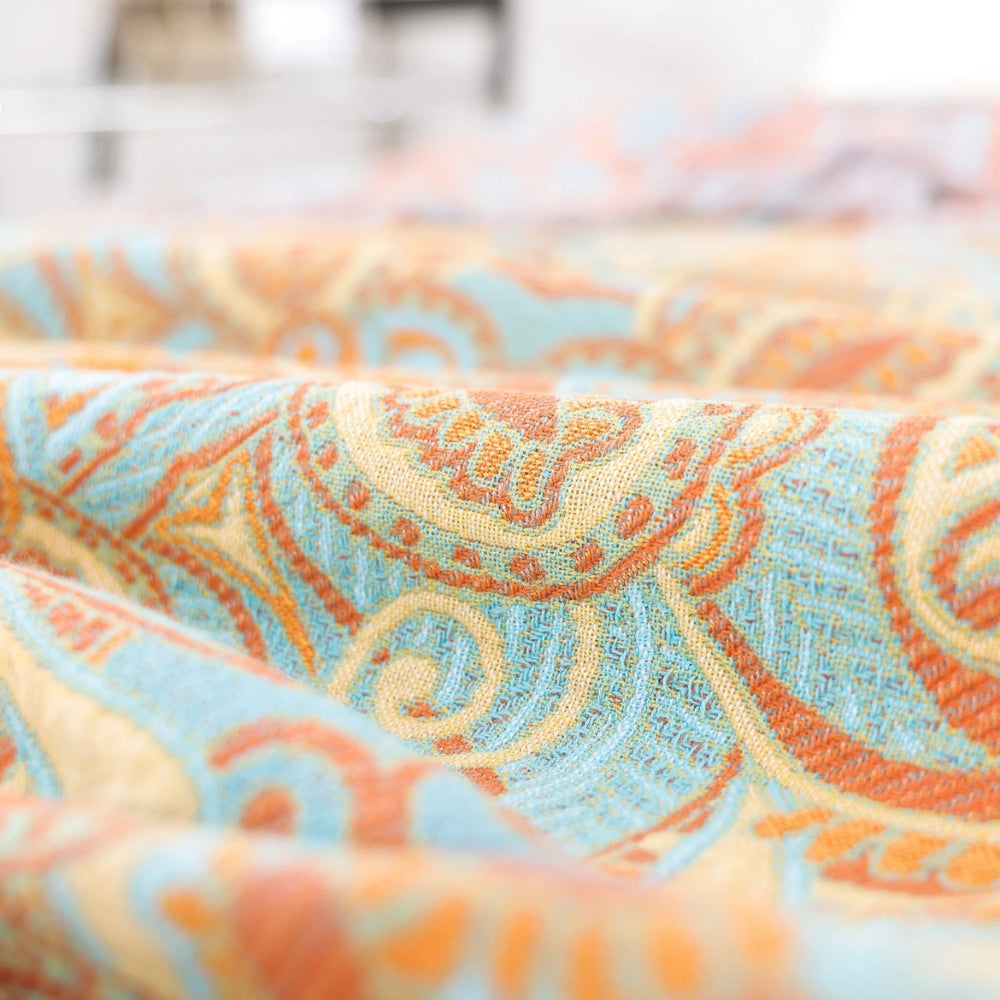 Reversible Paisley Bohemian Cotton Blanket — alternate angle view