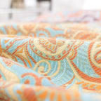 Reversible Paisley Bohemian Cotton Blanket — alternate angle view