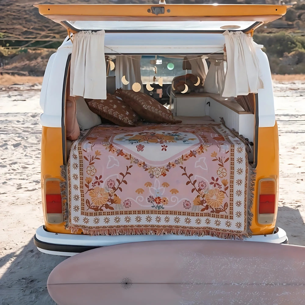 Rosefield Floral Beach Picnic Travel Blanket — product detail view