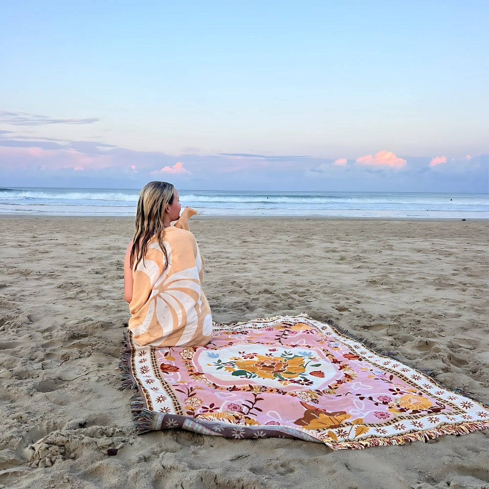 Rosefield Floral Beach Picnic Travel Blanket — main product photo