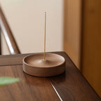 Round Ash Catcher Wood Incense Stick Holder — product close-up