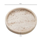 Round Travertine Stone Tray — alternate angle view