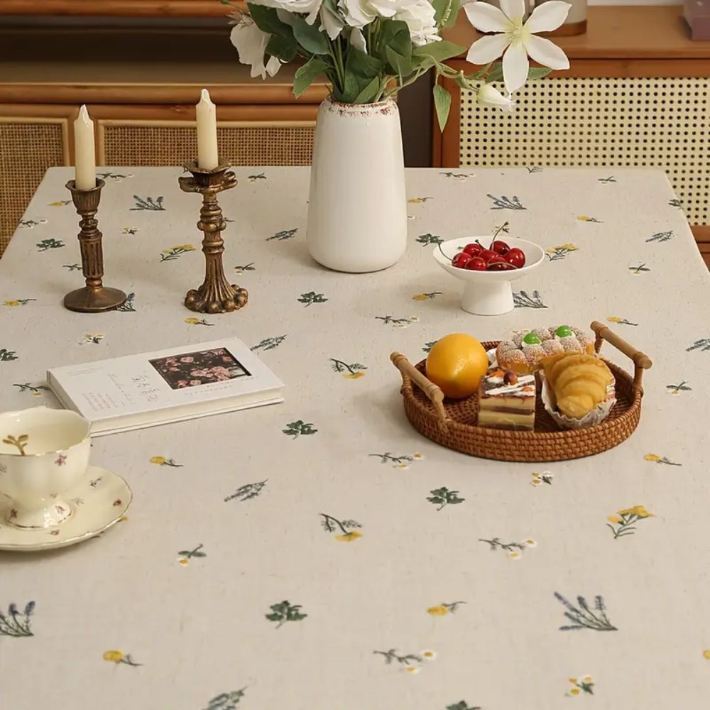 Rustic Bloom Tassel Tablecloth — product close-up