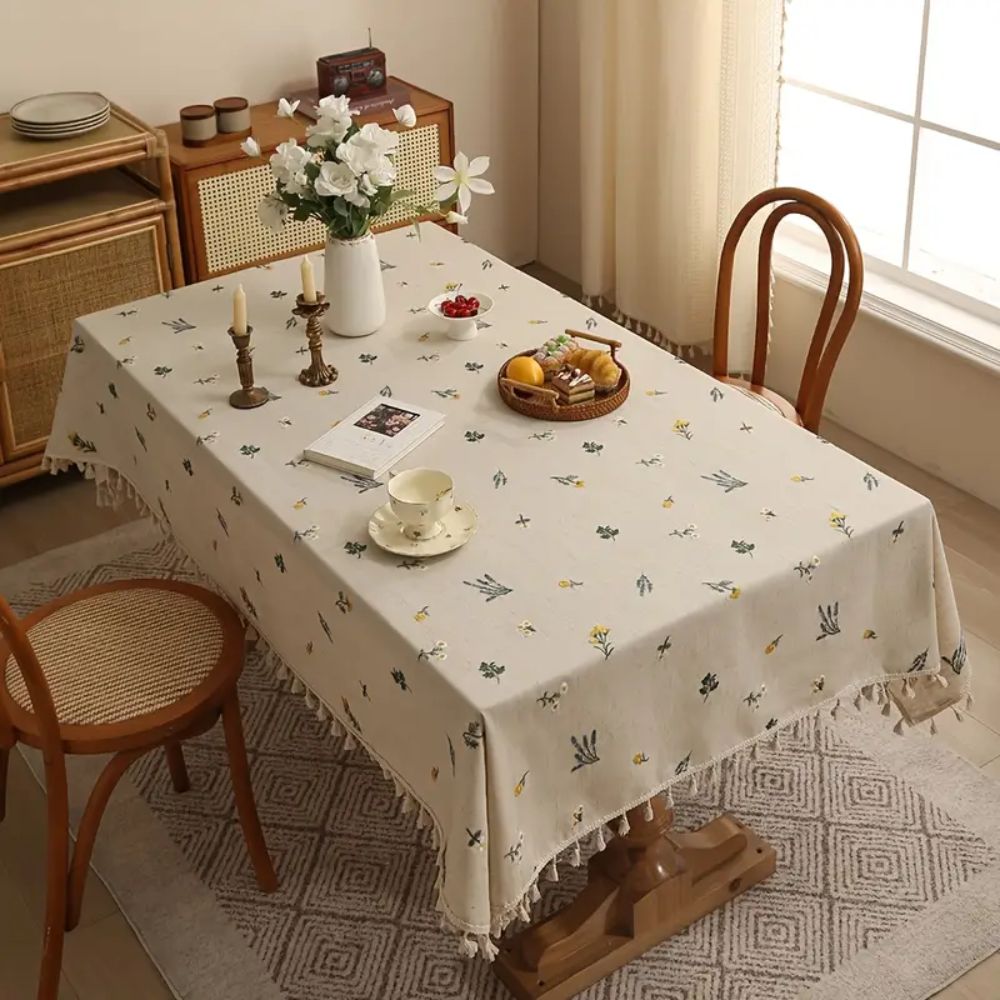 Rustic Bloom Tassel Tablecloth — main product photo