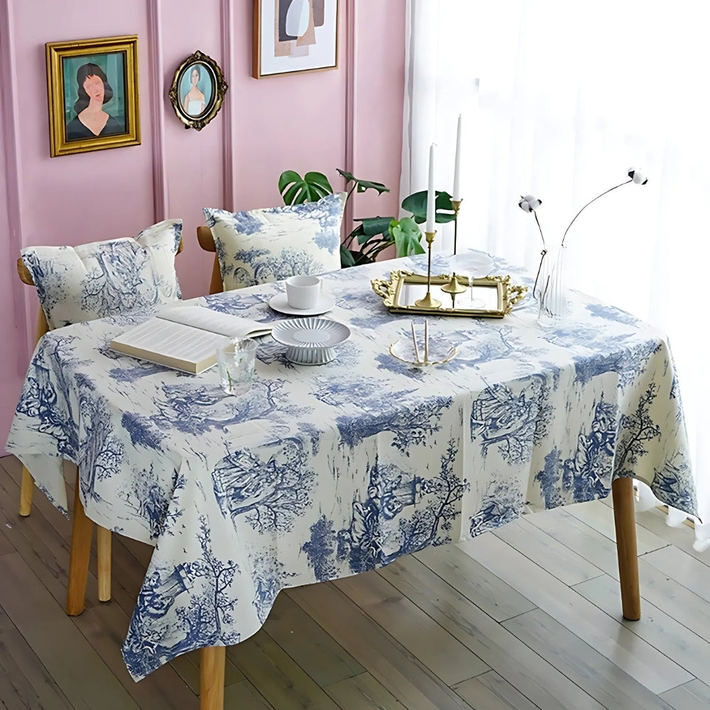 Rustic Ink-Style Print Table Cloth — main product photo