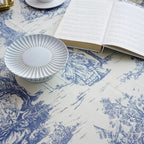 Rustic Ink-Style Print Table Cloth — product feature detail