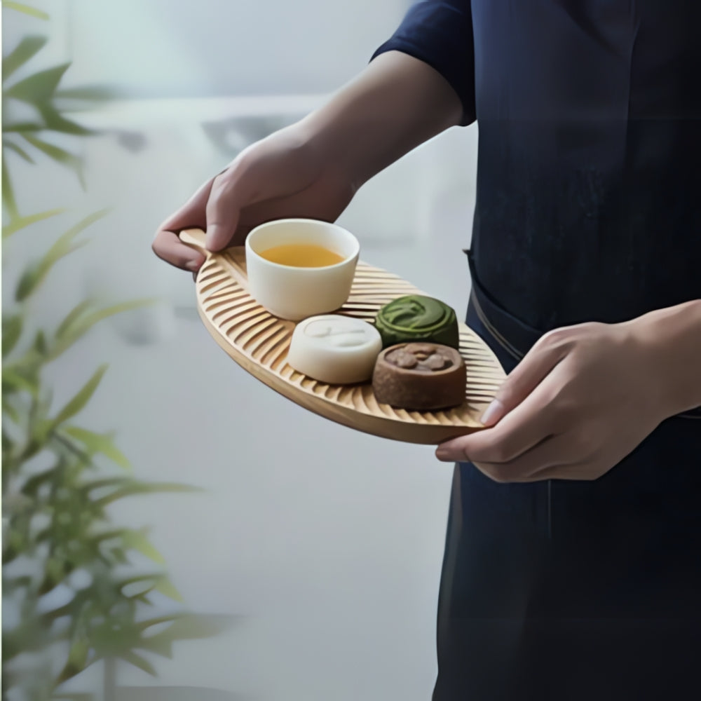 Rustic Leaf Wooden Serving Trays — product detail view