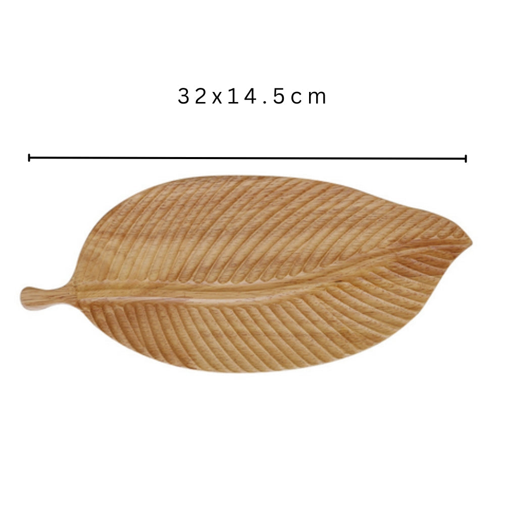 Rustic Leaf Wooden Serving Trays — alternate angle view