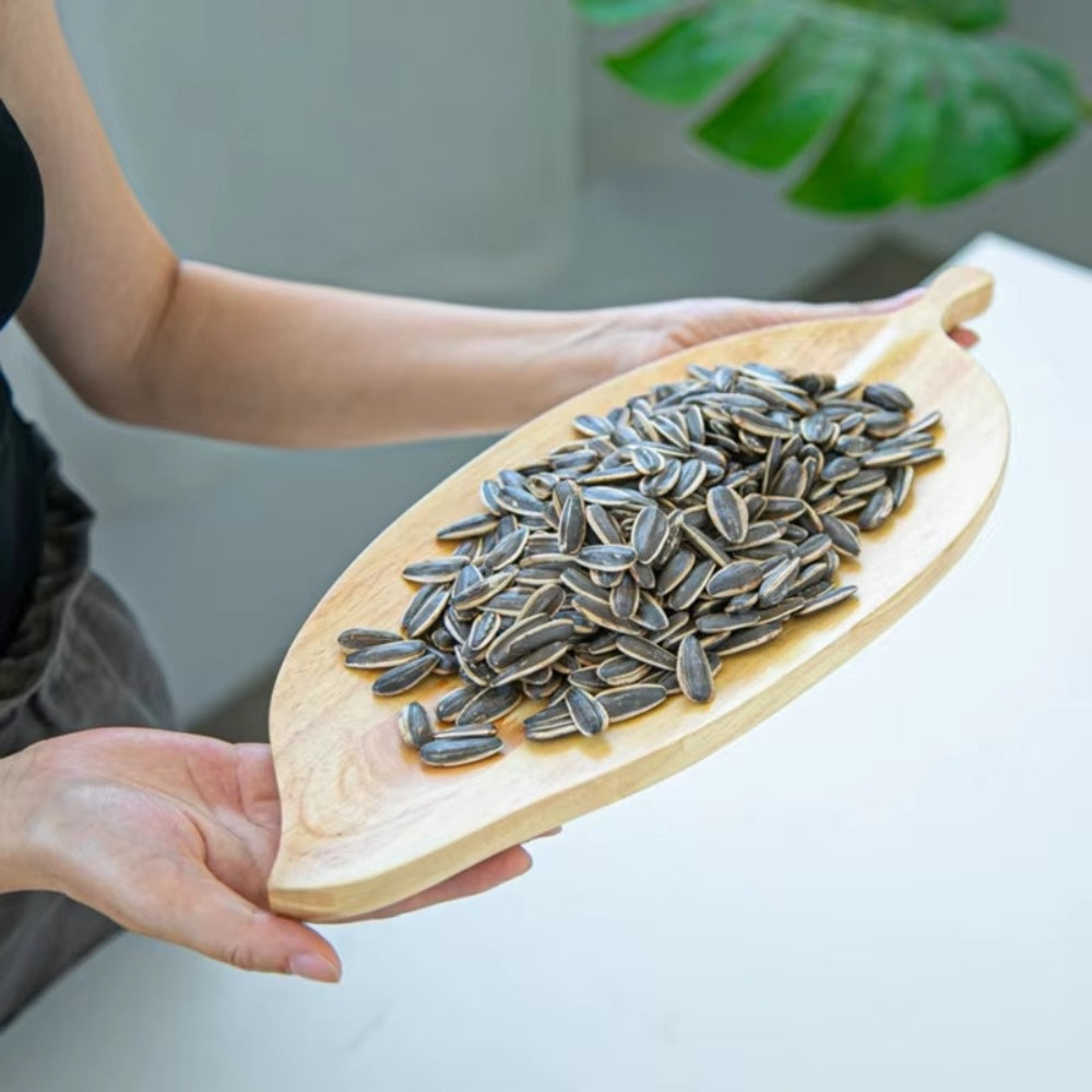 Rustic Leaf Wooden Serving Trays — product in use