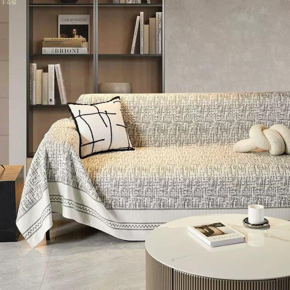 Sahara Sketch Chenille Sofa Cover — product detail view