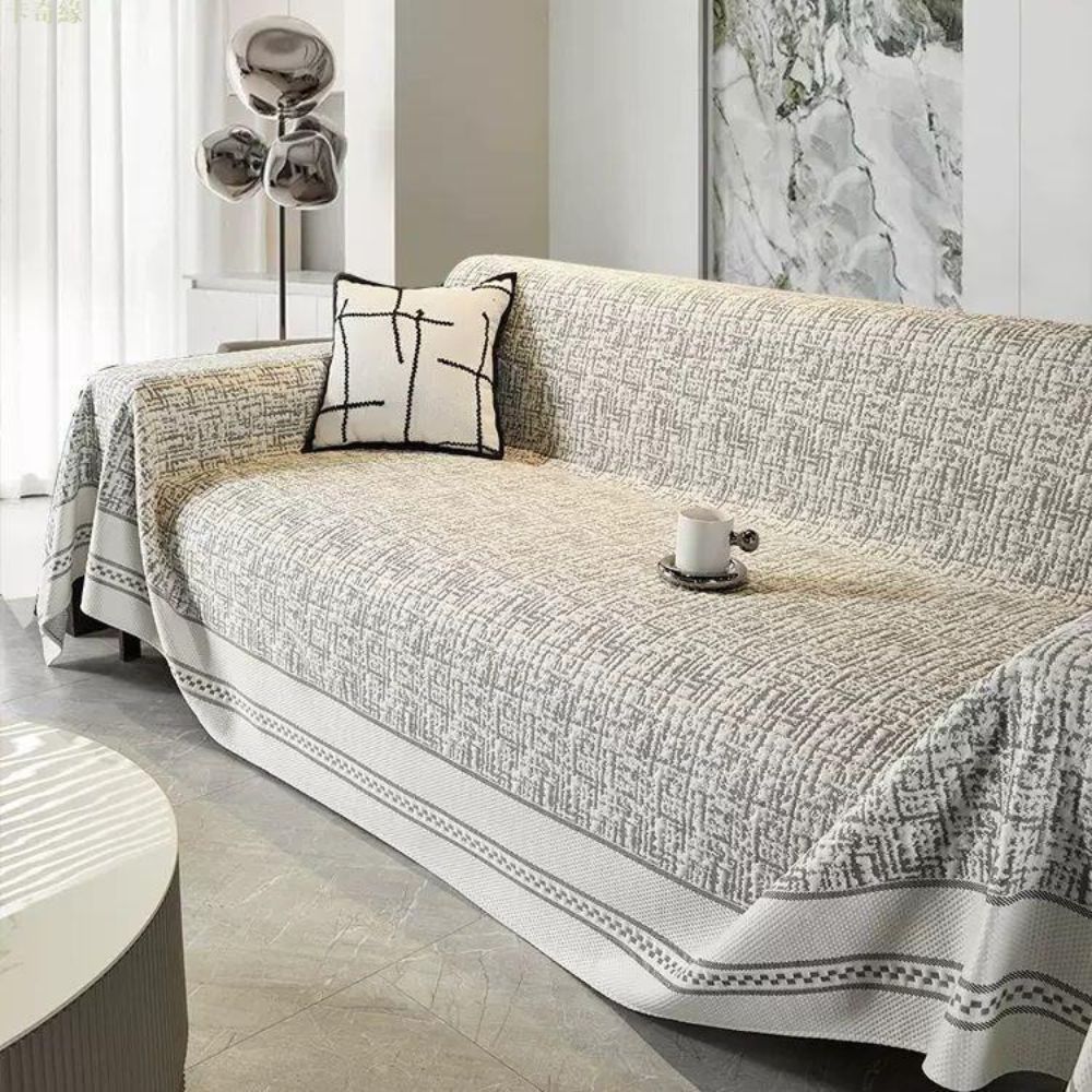 Sahara Sketch Chenille Sofa Cover — lifestyle shot