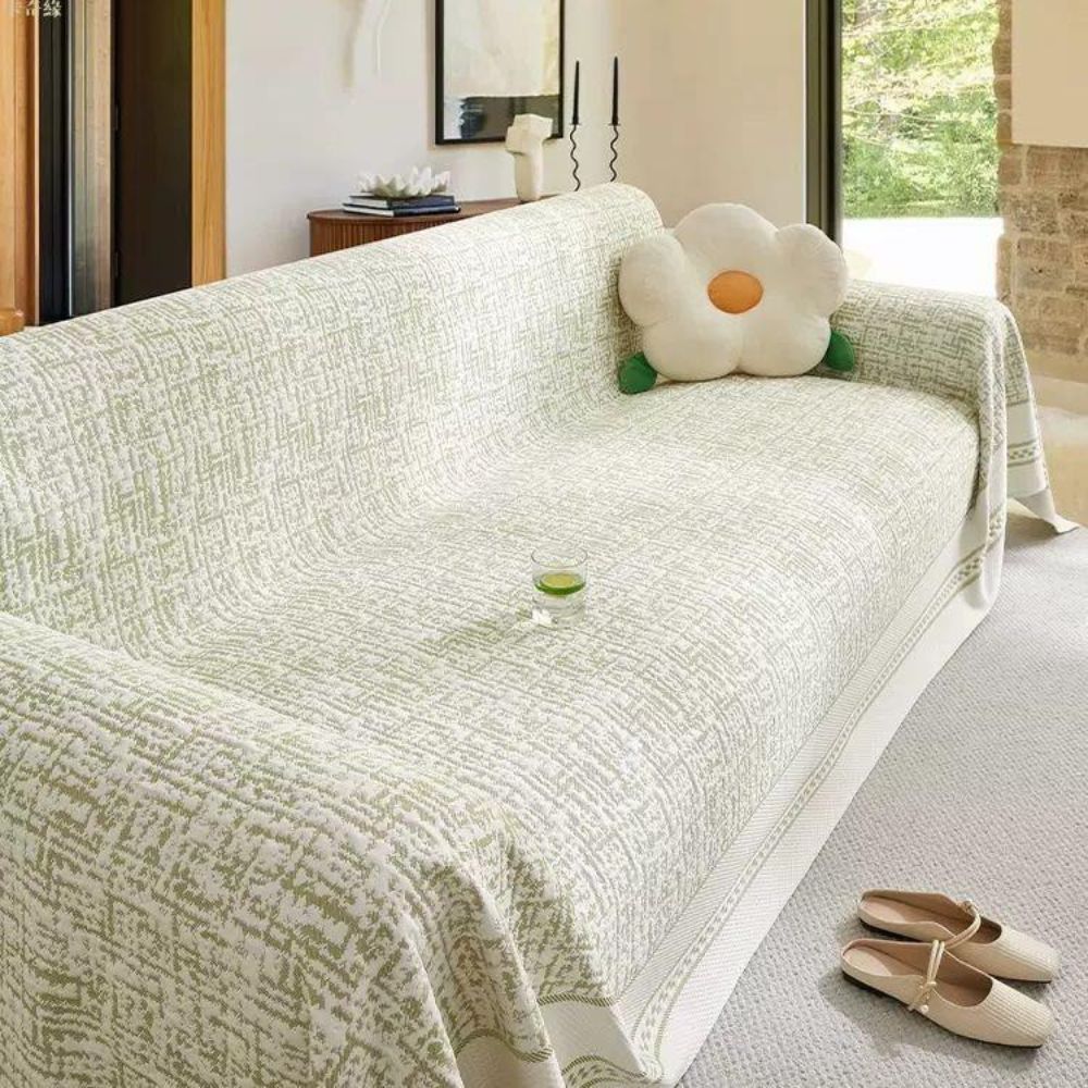 Sahara Sketch Chenille Sofa Cover — product in use