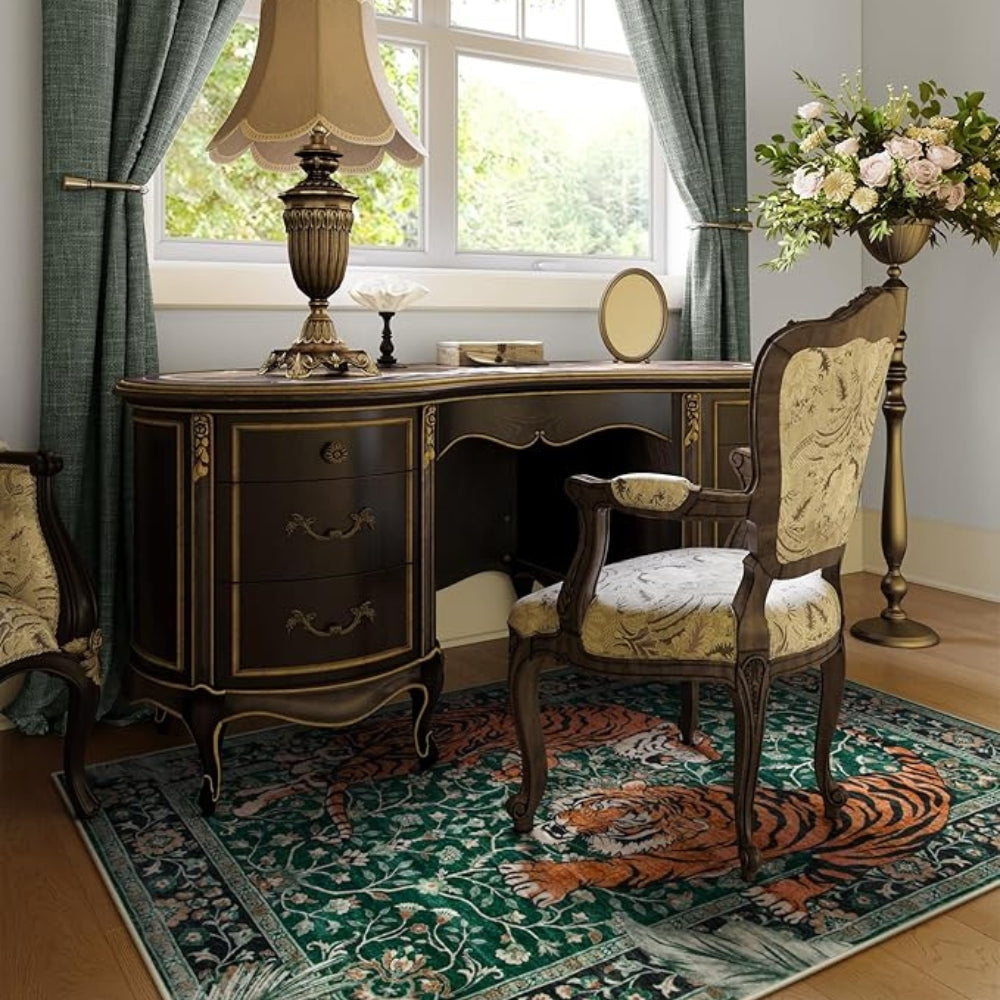 Savage Grace Tiger Tapestry Carpet Rug — product in use