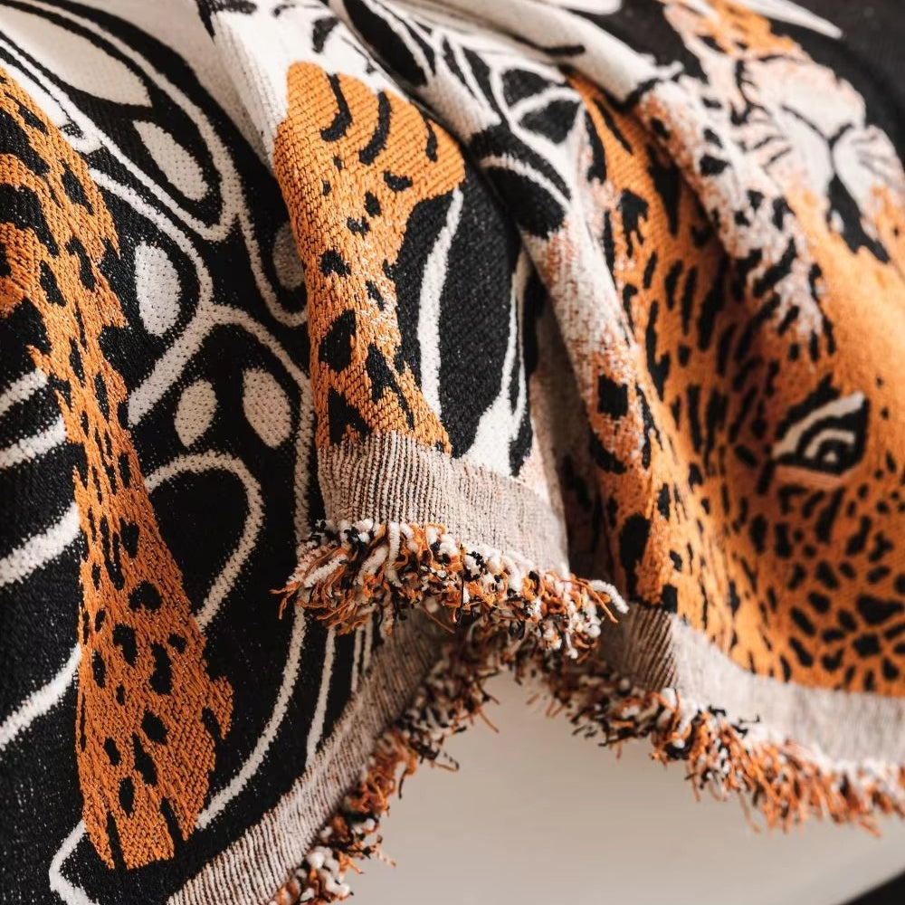 Savara Leopard Sofa Throw Blanket — product in use