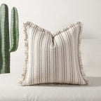 Scandi Stripe Textured Fringe Cushion Cover — main product photo